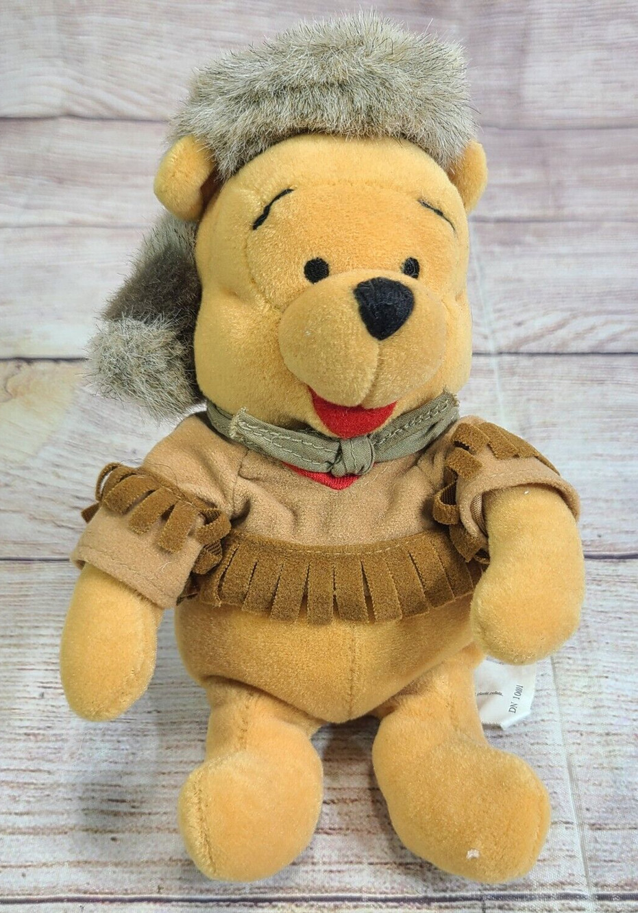 Disney Winnie The Pooh Frontier Pooh Stuffed Animal Beanie Frontierland 8.5"